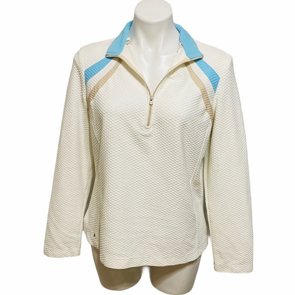 Tail Large Beige 1/4 Zip Pullover Golf Jacket - Picture 2 of 5